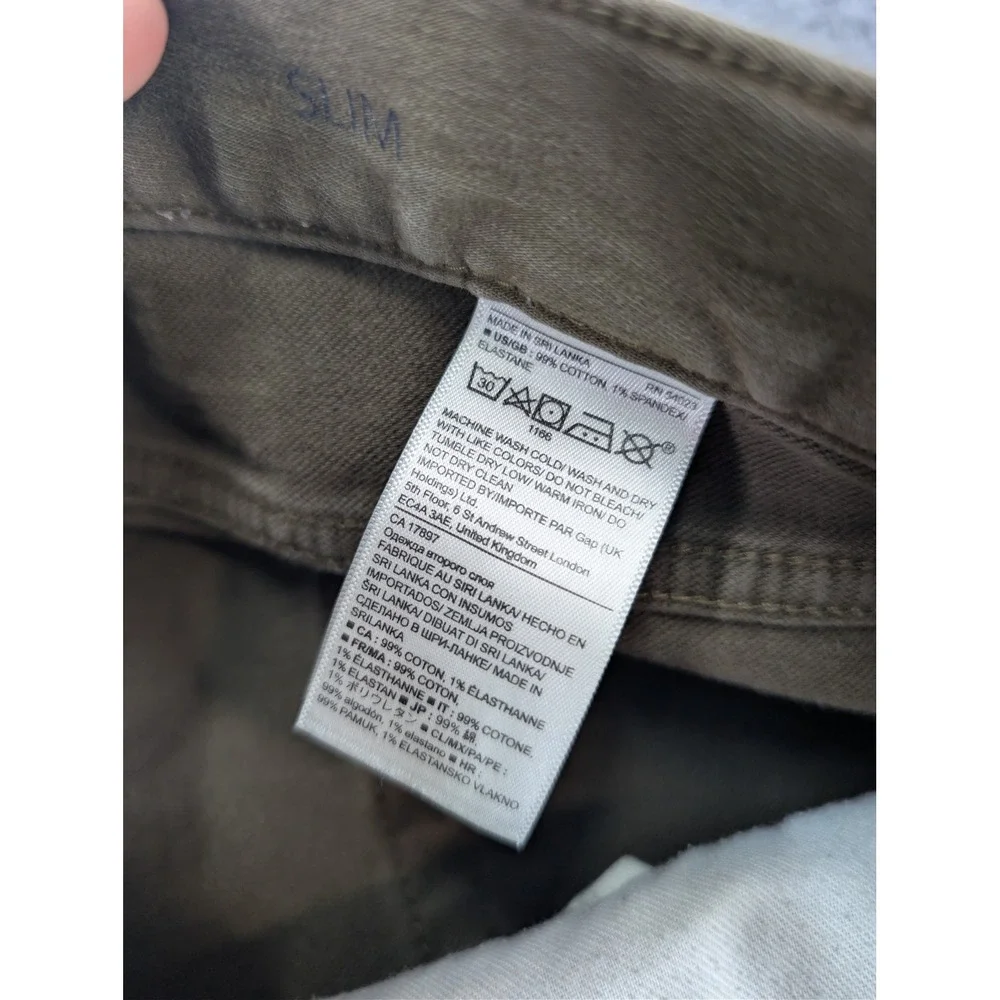Banana Republic Traveler Cotton Brown Olive Pants Trousers Mens 36x32 Slim Chino